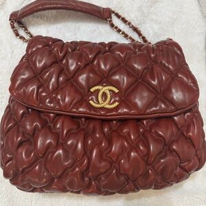 Chanel Burgundy Quilted Shoulder Bag